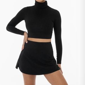 Los Angeles Apparel Garment Dye Cheer Skort Black